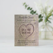 Hart Gesneden in Tree, Custom Save the Date Kaart (Staand voorkant)