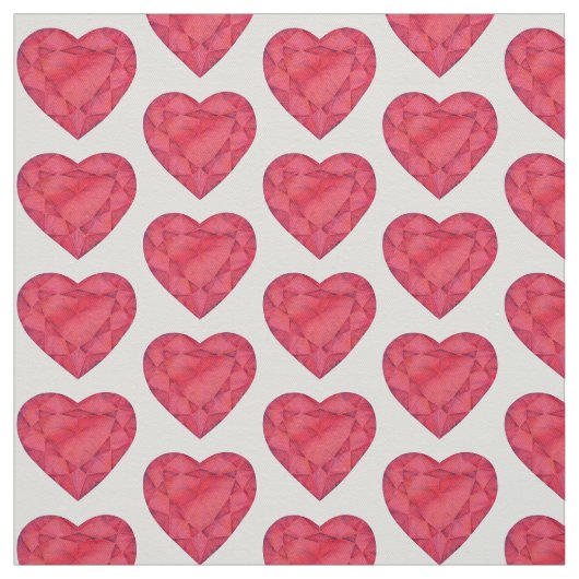 Hart gesneden rode robijn waterverf kunststof stof (Swatch)