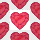 Hart gesneden rode robijn waterverf kunststof stof (Delen)