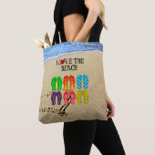 Hart getekend in het zand, Ik hou van het strand Tote Bag (Dichtbij)