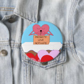 Hart geven van spraak over liefde: ronde button 4,0 cm (In situ)