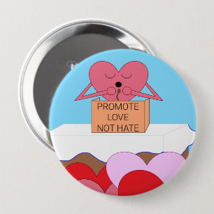 Hart geven van spraak over liefde: ronde button 4,0 cm