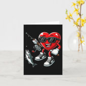 Hart Gevist Valentijnsdag Peuter Kinder Mannen Vis Kaart (Gele Bloem)