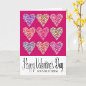 Hart gevuld Happy Valentijnsdag Vriend Kaart (Gele Bloem)