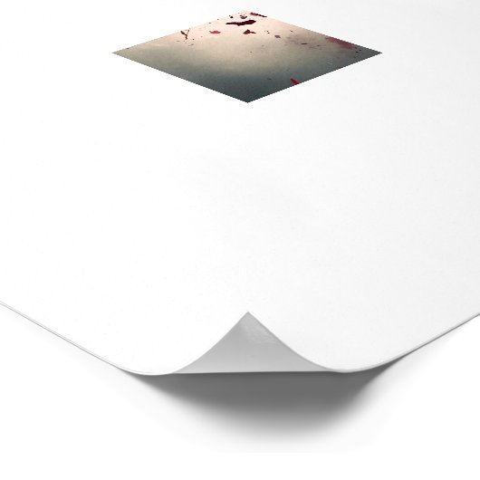 Hart gevuld met barstende rode bloemen poster (Hoek)