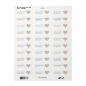 Hart Gevuld met Bloemen Adres Etiket (Full Sheet)