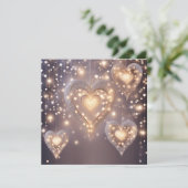 Hart gevuld met licht feestdagenkaart (Staand voorkant)