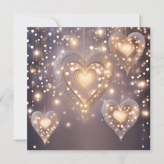 Hart gevuld met licht feestdagenkaart (Voorkant)