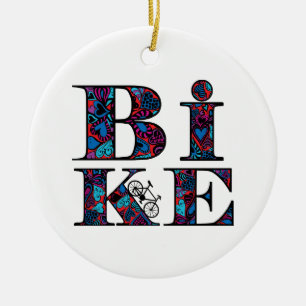Hart Gevulde Fietstekst Keramisch Ornament