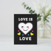 Hart Gezicht Liefde Is Liefde LGBTQ Panseksueel Tr Briefkaart (Staand voorkant)