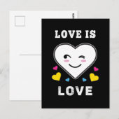 Hart Gezicht Liefde Is Liefde LGBTQ Panseksueel Tr Briefkaart (Voorkant / Achterkant)