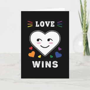 Hart gezicht liefde wint LGBTQ Gay Pride Kaart