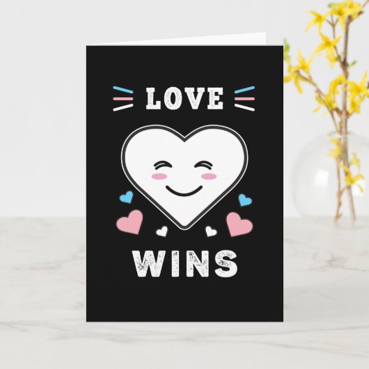 Hart Gezicht Liefde Wint LGBTQ Transgender Pride Kaart (Gele Bloem)