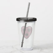 Hart Gezicht Pruilen Acryl Drinkbeker (Achterkant)