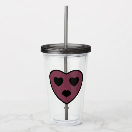 Hart Gezicht Pruilen Acryl Drinkbeker