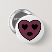 Hart gezicht pruilen ronde button 5,7 cm (Voorkant /achterkant)