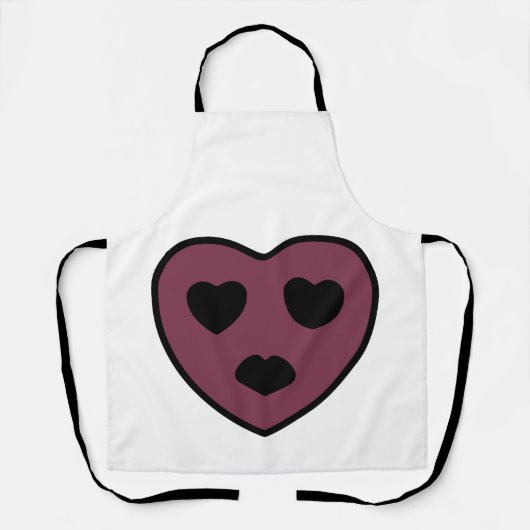 Hart Gezicht Pruilen Schort (Voorkant)
