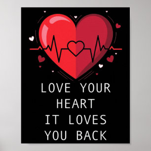 Hart Gezondheid Bewustzijn Go Red Healthy Sticker Poster
