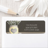 Hart Ggloed Mason Jar & Baby's Breath Wedding Etiket (Insitu)