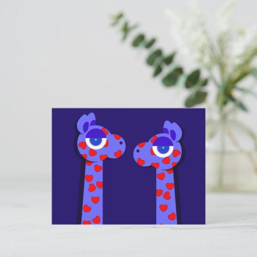 HART GIRAFFE BRIEFKAART (Staand voorkant)
