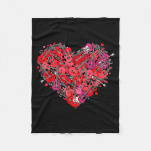 Hart Gitaar Liefde Valentijnsdag Gitarist Speler  Fleece Deken