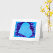 Hart glans blauw2 kaart (Gele Bloem)