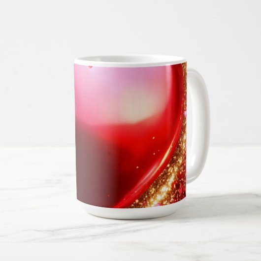 Hart glanzende glitter achtergrond Mok (Voorkant rechts)