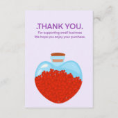 Hart glazen pot kaart, dank u klanten informatiekaartje (Achterkant)