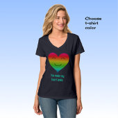 Hart glimlach regenboogkleuren t-shirt
