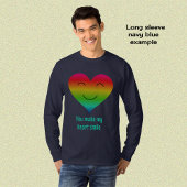 Hart glimlach regenboogkleuren t-shirt