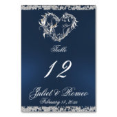 Hart & Glitter - Blauw Tafelnummer (Voorkant)