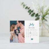 hart glitter fotokalender Zwangerschap/geboorte Aankondigingskaart (Staand voorkant)