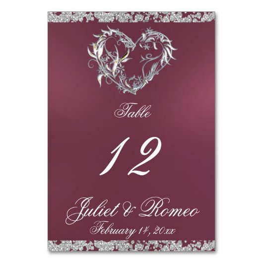 Hart & Glitter - Lavendel Tafelnummer (Voorkant)