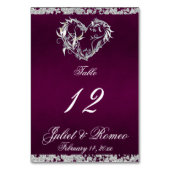 Hart & Glitter - Plum Tafelnummer (Voorkant)