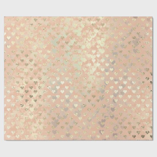 Hart Glitter roze Rose Gold Crystals Blush Glam Cadeaupapier (Vlak)
