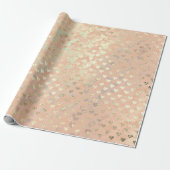 Hart Glitter roze Rose Gold Crystals Blush Glam Cadeaupapier (Uitgerold)