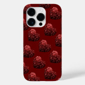 Hart glitter speurt patroon donkerrode Valentijnse Case-Mate iPhone Case (Achterkant)