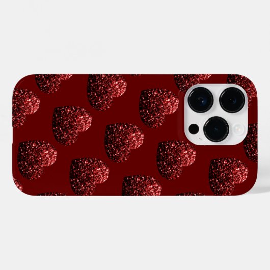 Hart glitter speurt patroon donkerrode Valentijnse Case-Mate iPhone Case (Achterkant (horizontaal))