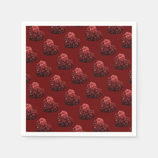 Hart glitter speurt patroon donkerrode Valentijnse Servet (Voorkant)