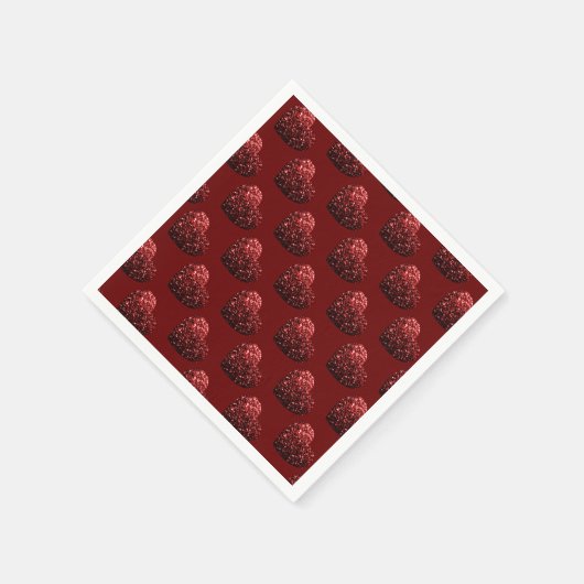 Hart glitter speurt patroon donkerrode Valentijnse Servet (Hoek)