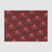 Hart glitter speurt patroon donkerrode Valentijnse Tissuepapier (Voorkant)