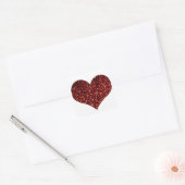 Hart Glitterig Rood Glitter Sparkel Patroon Bruilo Vierkante Sticker (Envelop)