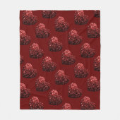 Hart glittersparels patroon donkerrood Valentijn Fleece Deken (Voorkant)