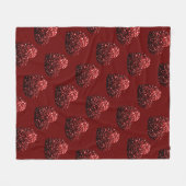 Hart glittersparels patroon donkerrood Valentijn Fleece Deken (Voorkant (Horizontaal))