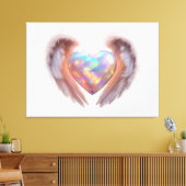 *~* Hart Gloeiende Engel Vleugels AP78 Opal Canvas Afdruk (Insitu (Woonkamer))