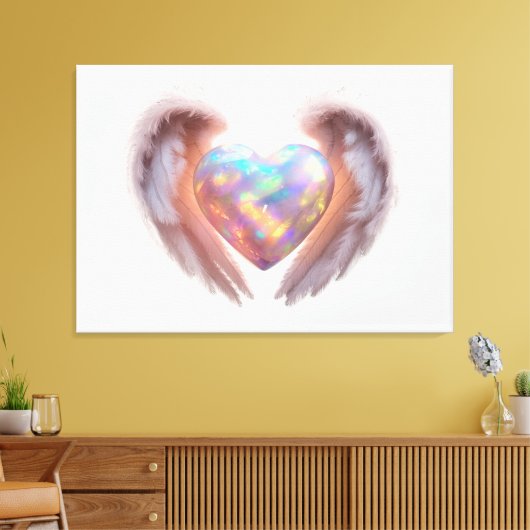 *~* Hart Gloeiende Engel Vleugels AP78 Opal Canvas Afdruk (Insitu (Woonkamer))
