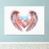 *~* Hart Gloeiende Engel Vleugels AP78 Opal Canvas Afdruk (Insitu (Houten vloer))