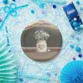 Hart Glowing Metselwerk Pot & Baby's Breath Bruilo Papieren Bordje (Feest)