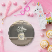 Hart Glowing Metselwerk Pot & Baby's Breath Bruilo Papieren Bordje (Feest)