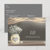 Hart Glowing Metselwerk Pot & Baby's Breath RSVP Uitnodiging Briefkaart (Voorkant / Achterkant)